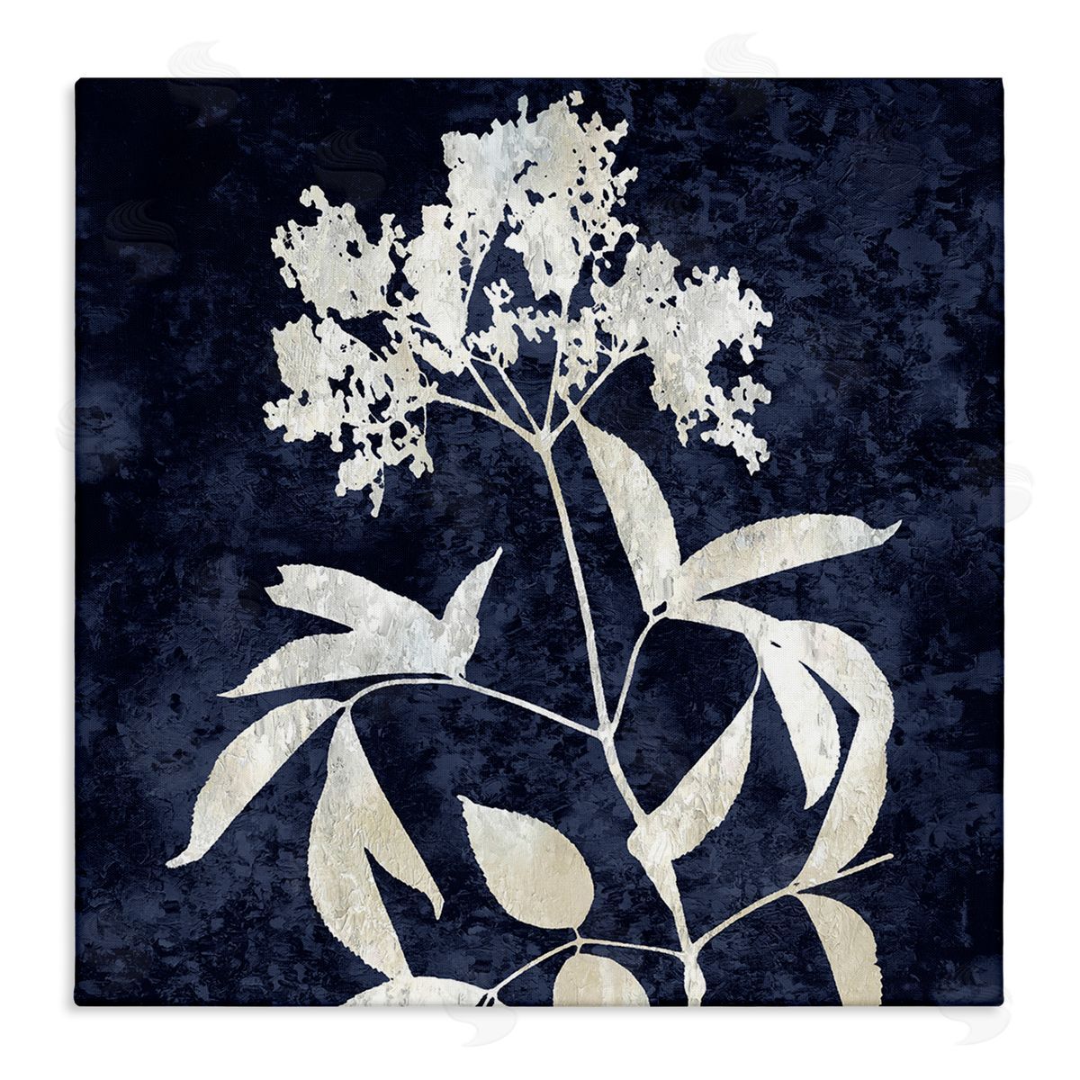 Danielle Carson Contemporary Flower Sprig Botanical Leaves Shapes Design Stretched Canvas Wall Art Print