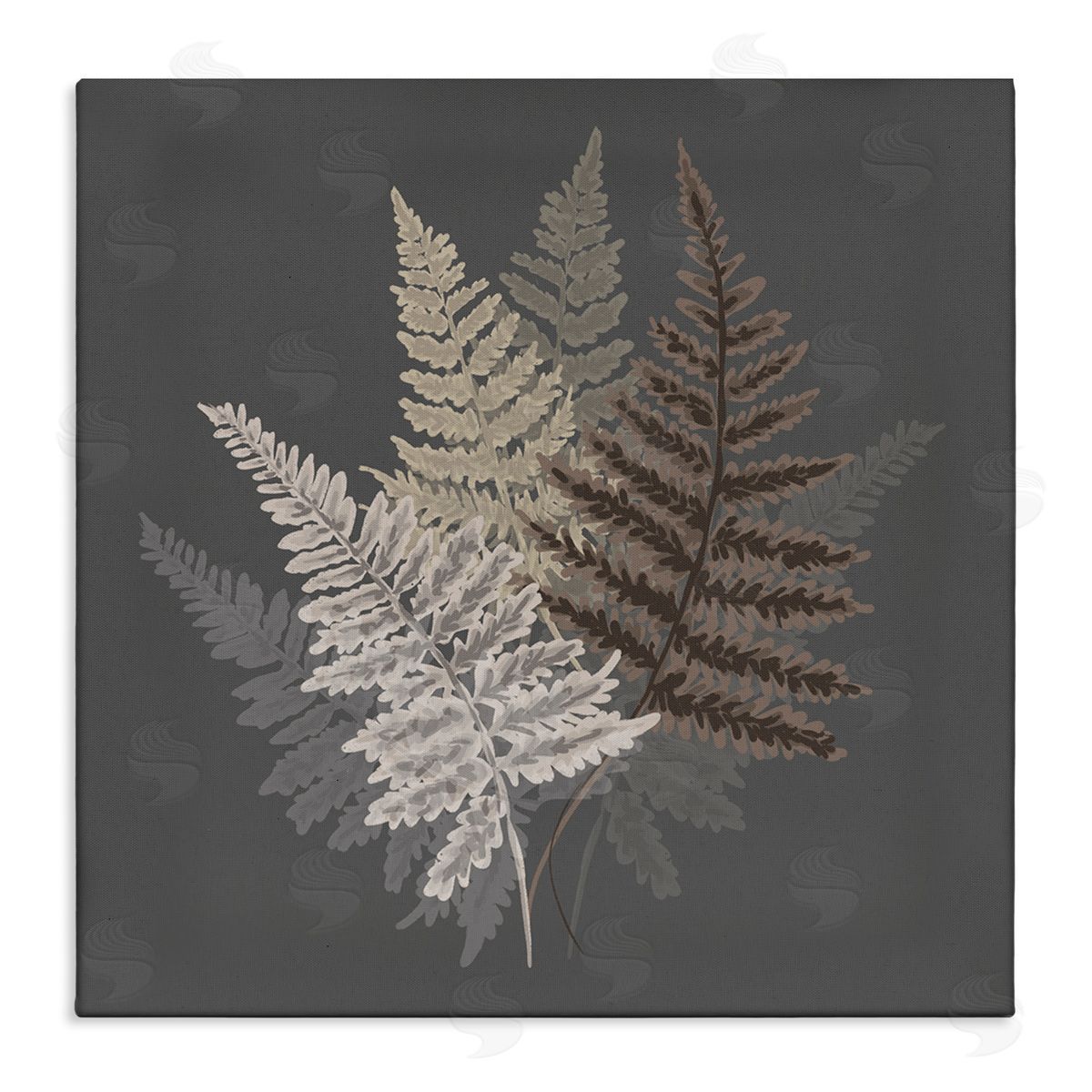 House of Rose Botanical Fern Leaves Modern Layered Nature Design Stretched Canvas Wall Art Print