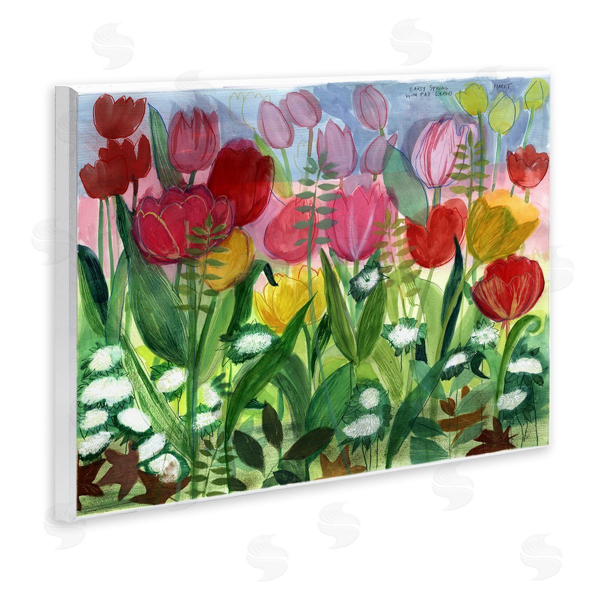 Maret Hensick Lush Varied Spring Tulips Blooming Flower Meadow  Wall Plaque Art Print