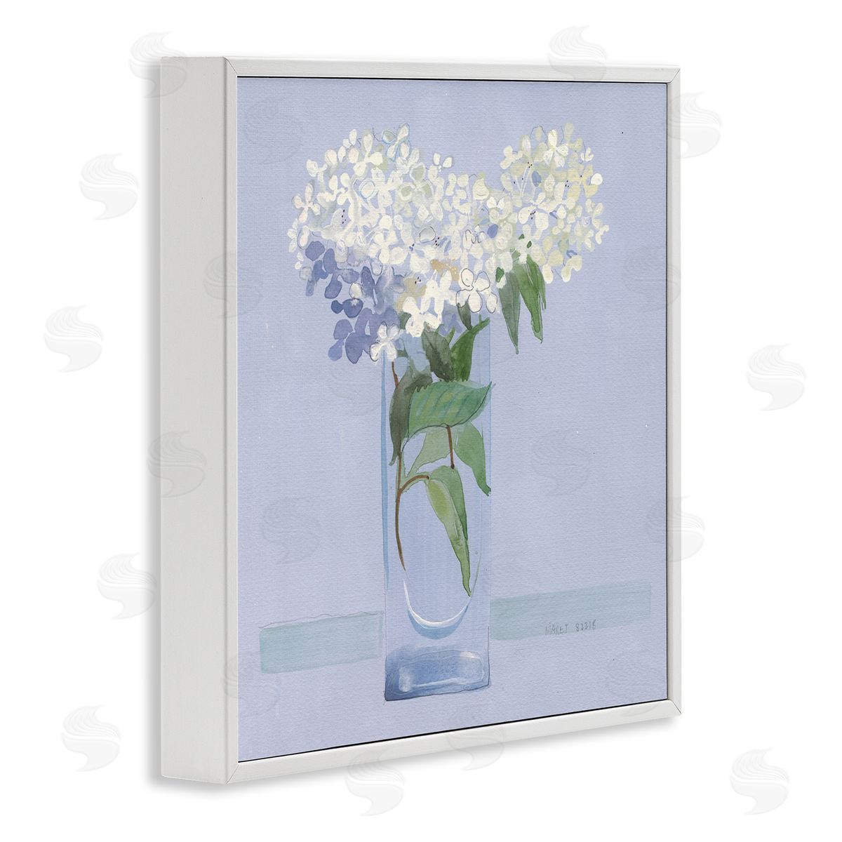 Maret Hensick Lovely Flower Blossom Bouquet Pale Purple Accent White Framed Glicee Wall Art Print