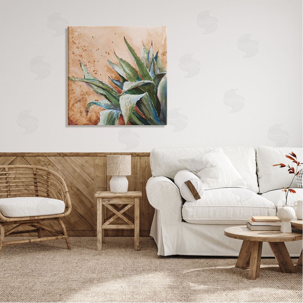 Patricia Pinto Contemporary Plant Leaves Close Up Botanical Design Canvas Wall Art in Room
