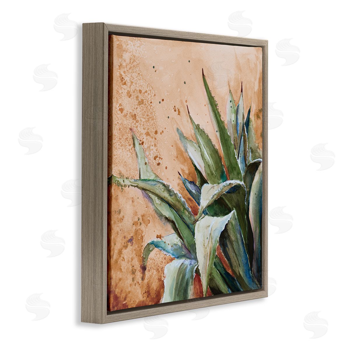 Patricia Pinto Contemporary Plant Leaves Close Up Botanical Design Brown Floating Frame Canvas Wall Art Print
