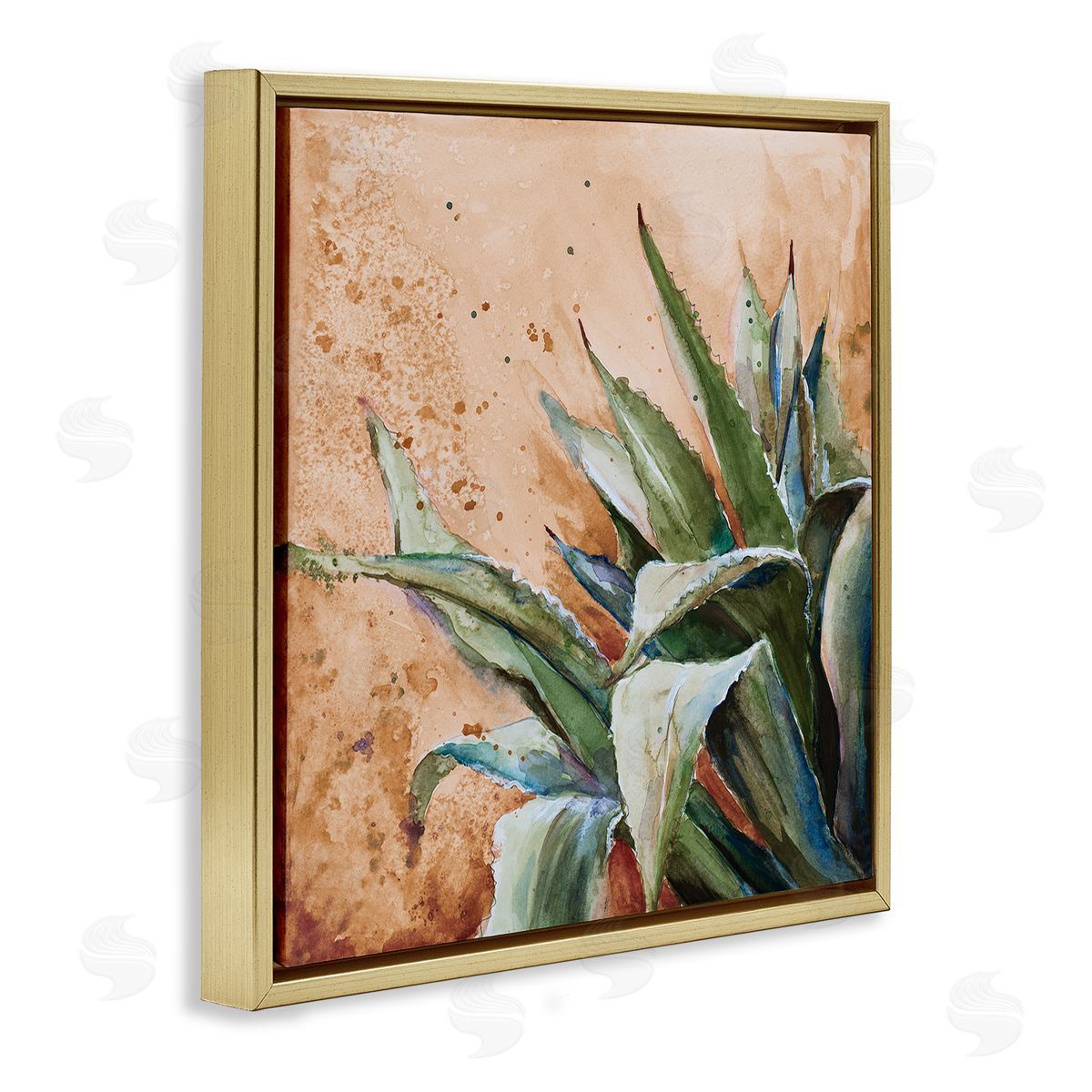 Patricia Pinto Contemporary Plant Leaves Close Up Botanical Design Gold Floating Frame Canvas Wall Art Print