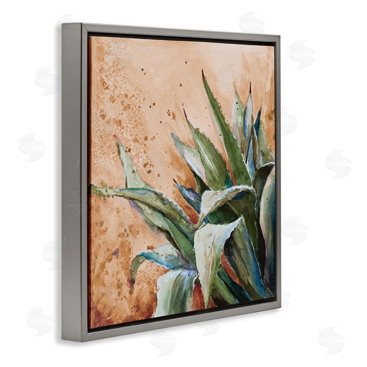 Patricia Pinto Contemporary Plant Leaves Close Up Botanical Design Gray Floating Frame Canvas Wall Art Print