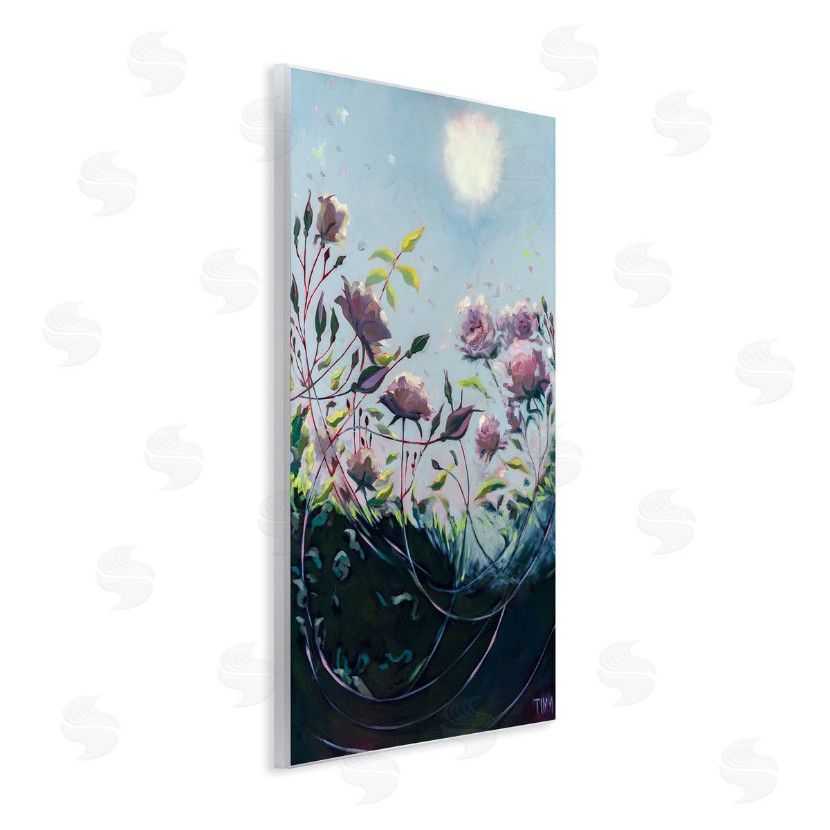 Lisa Timmerman Surreal Intertwining Flower Stems Modern Sky Landscape Wall Plaque Art Print