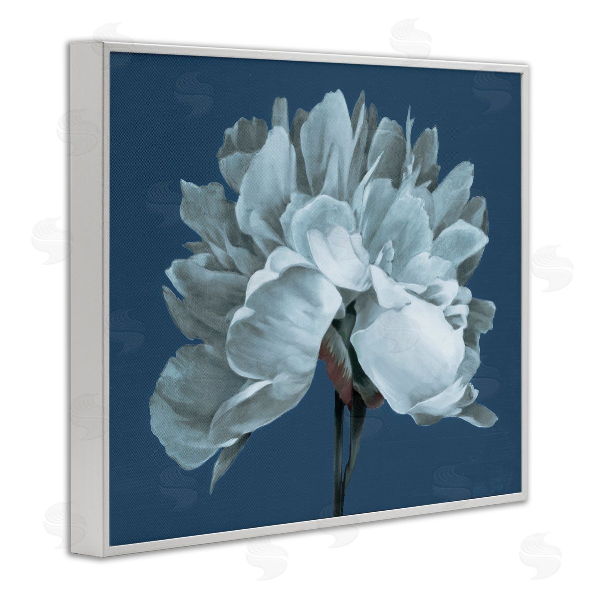 Liz Jardine Contemporary White Bloom Single Flower Sprig White Framed Giclee Wall Art Print