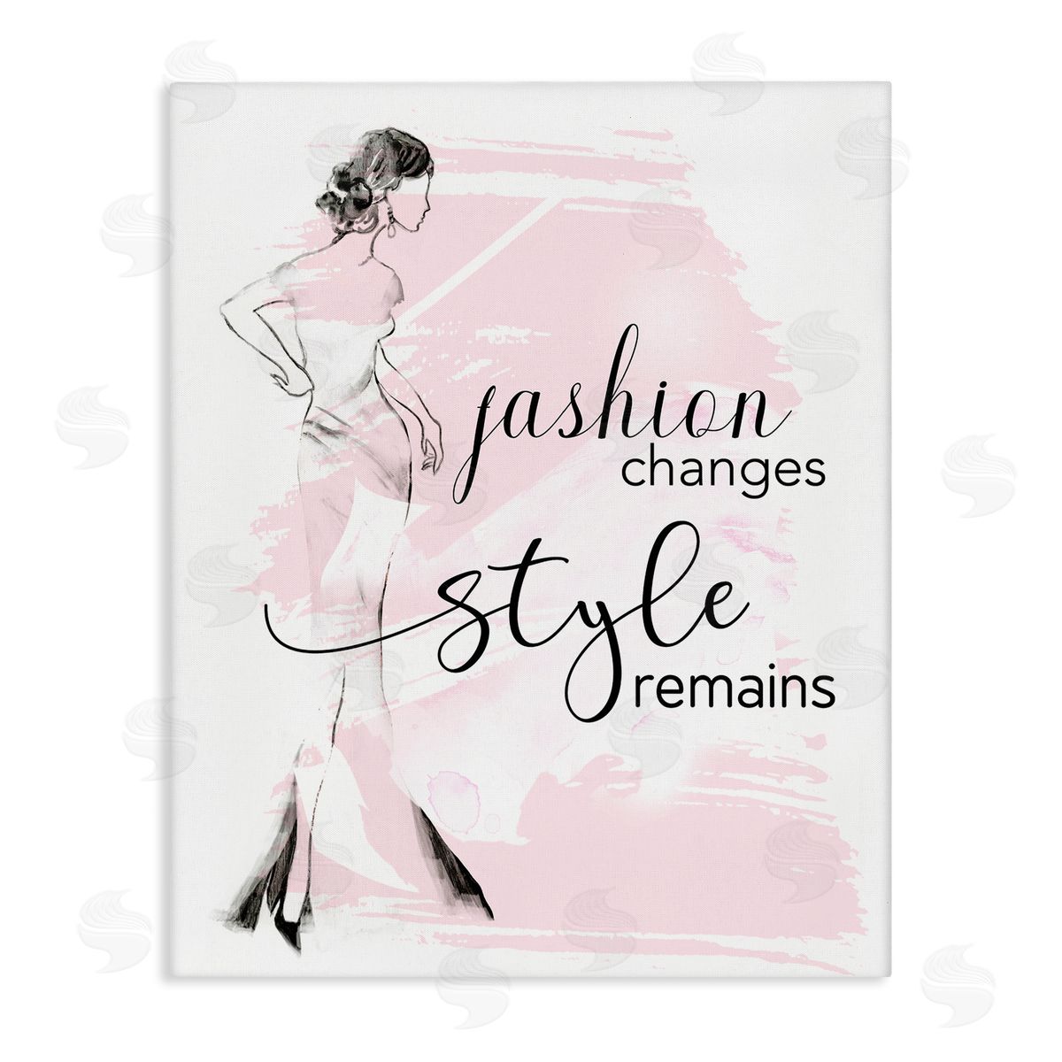 Tava Studios Fashion Changes Remains Glam Quote Woman  Stretched Canvas Wall Art Print