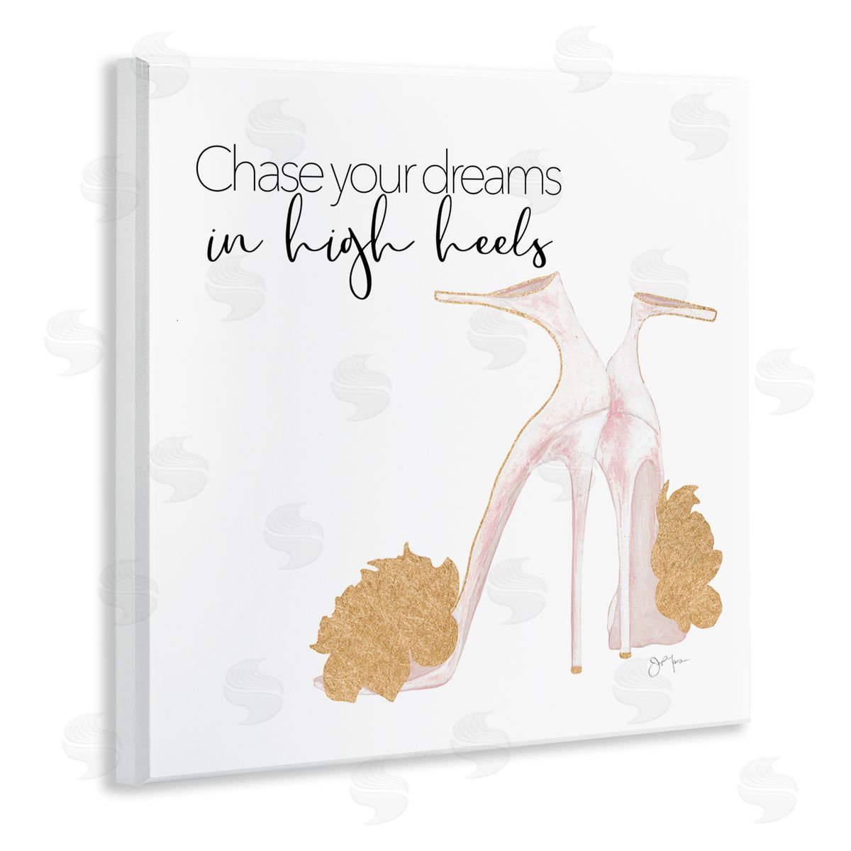 Tava Studios Chase Your Dreams Inspirational Glam Fashion Heels Shoes  Wooden Wall Plaque Art Print