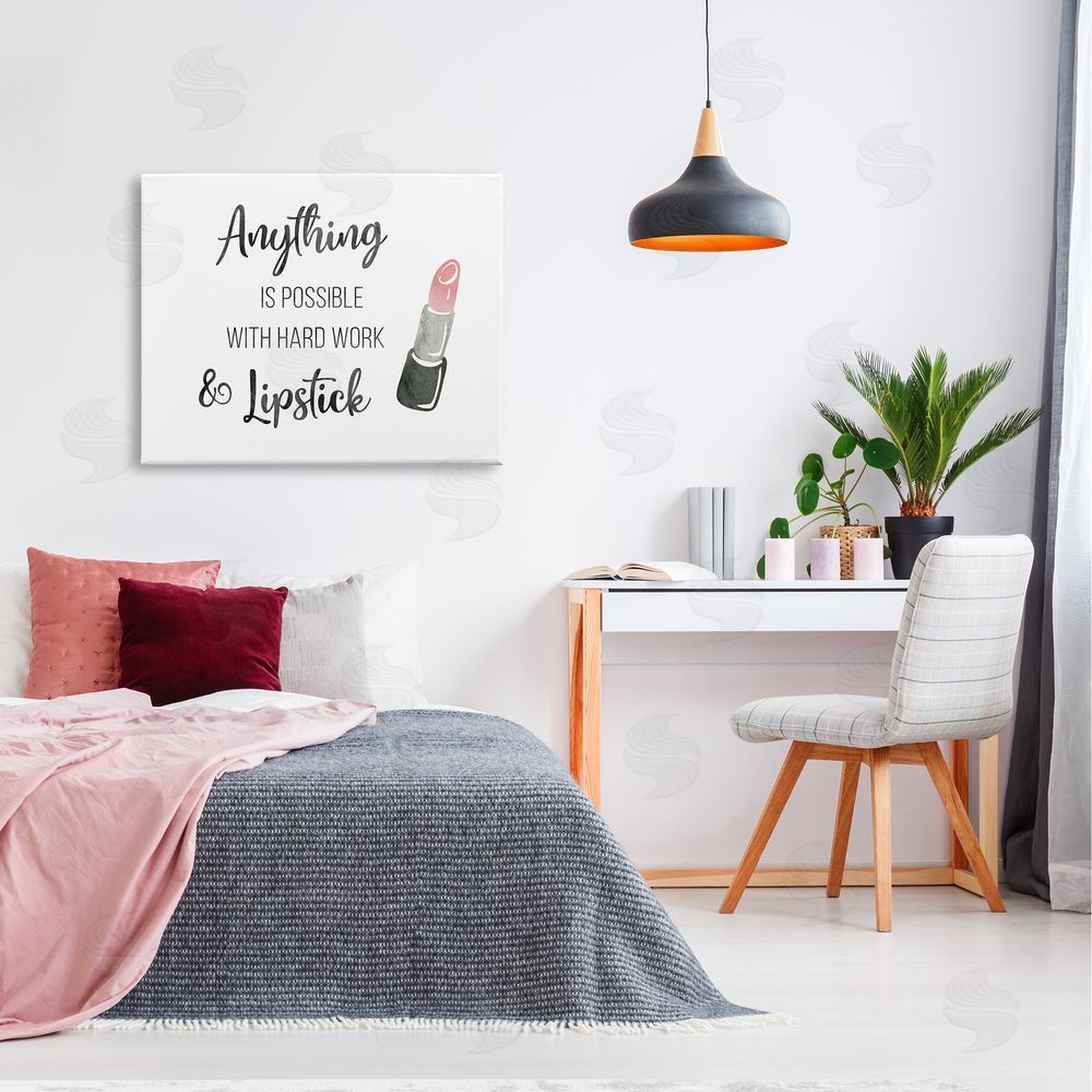 CADs Anything Possible With Lipstick Glam Makeup Inspiration Canvas Wall Art Print in Room