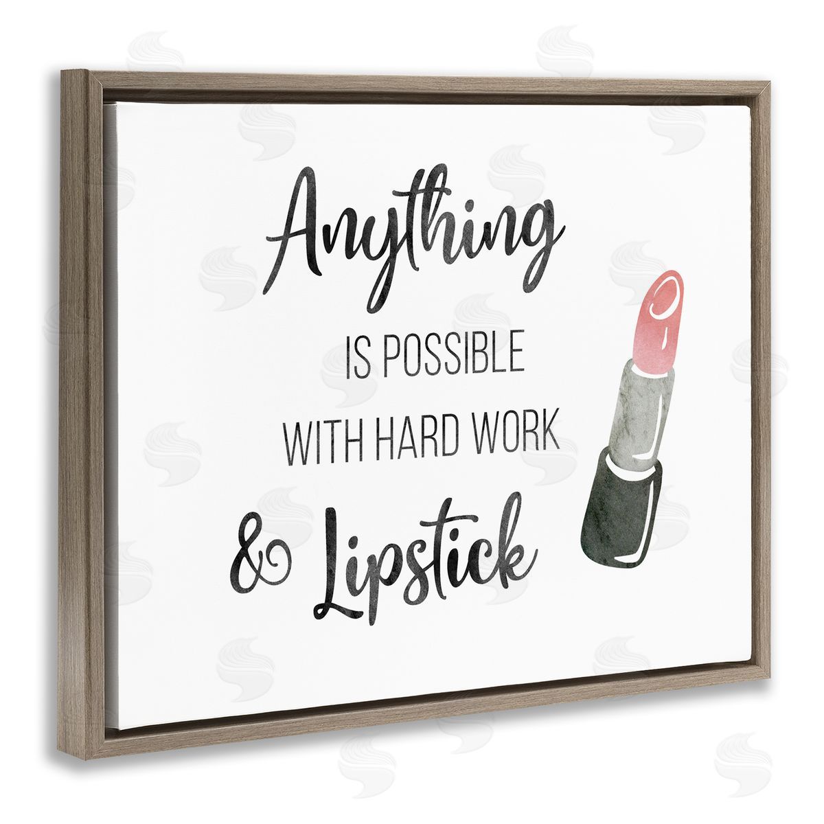 CADs Anything Possible With Lipstick Glam Makeup Inspiration Brown Floating Frame Canvas Wall Art Print
