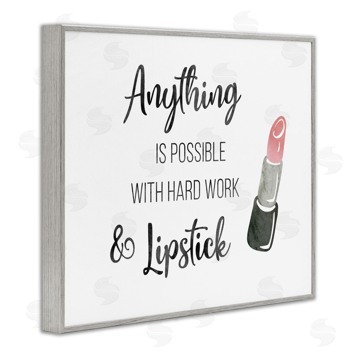 CADs Anything Possible With Lipstick Glam Makeup Inspiration Gray Framed Giclee Wall Art Print