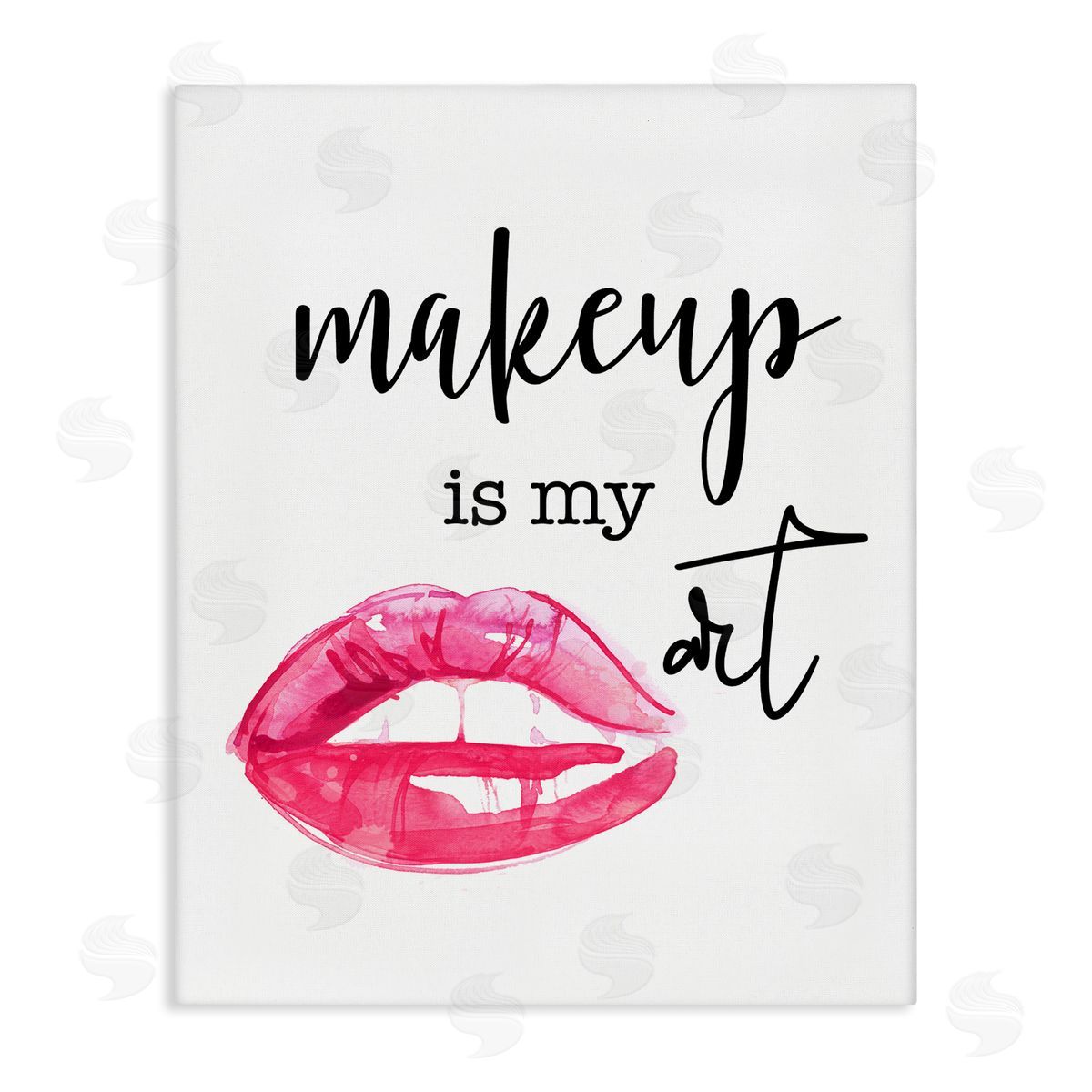 Daniela Santiago Makeup Is My Art Glam Lips Typography  Stretched Canvas Wall Art Print