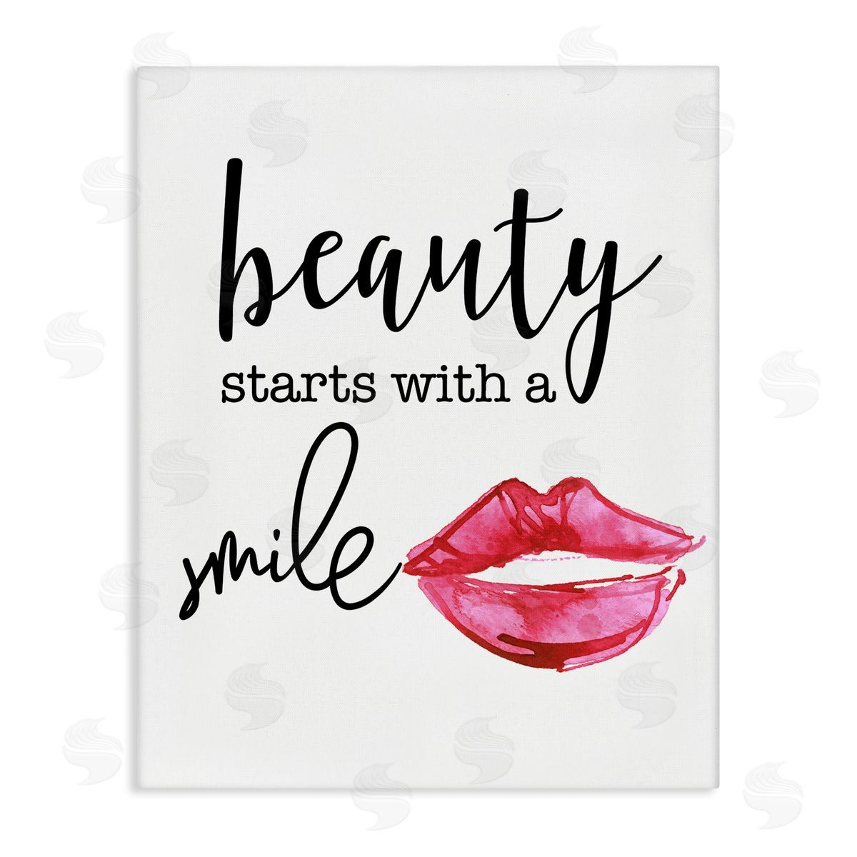 Daniela Santiago Beauty Starts With Smiling Chic Lipstick Lips Stretched Canvas Wall Art Print