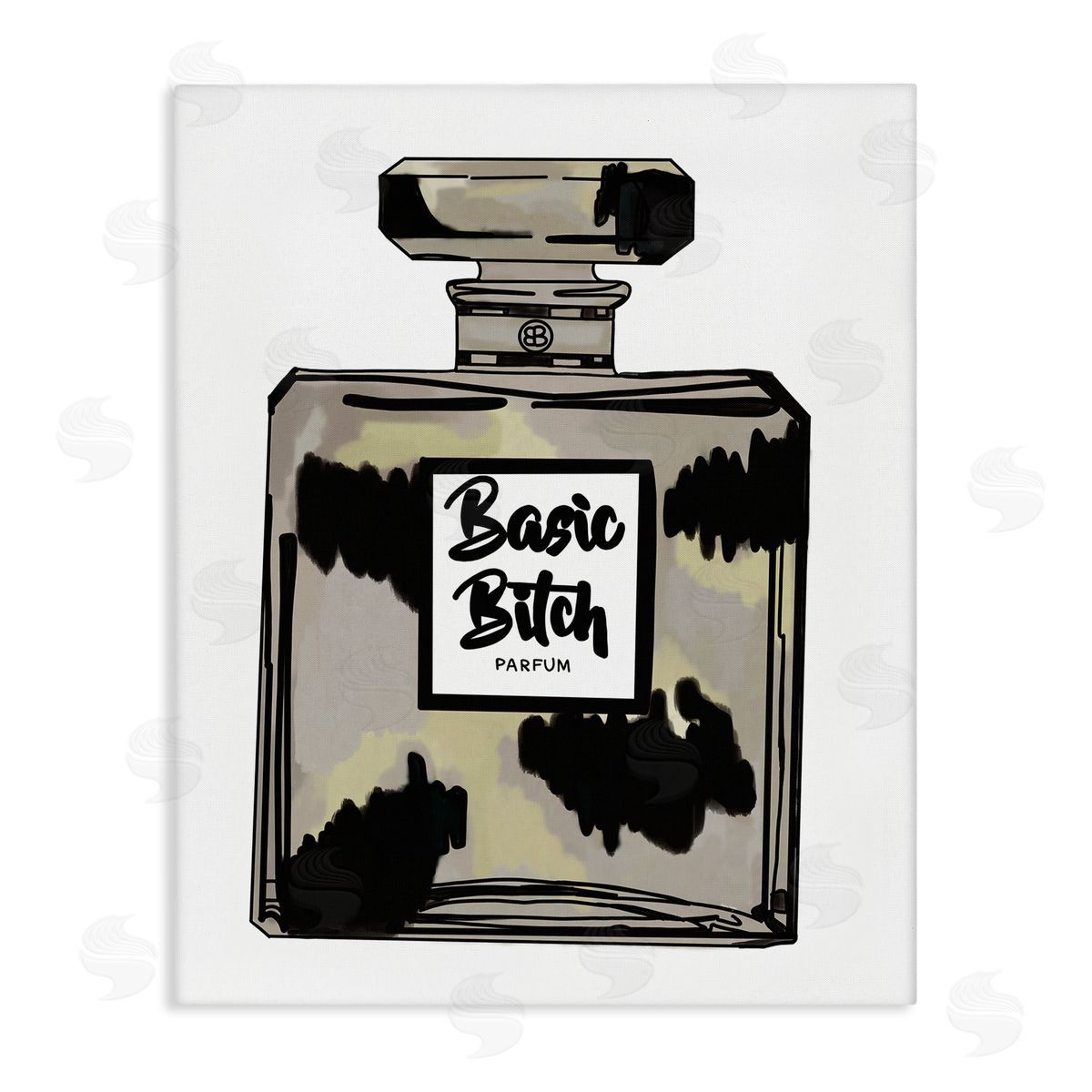 Amelia Noyes Basic Bi*** Perfume Bottle Chic Upscale Fashion  Stretched Canvas Wall Art Print