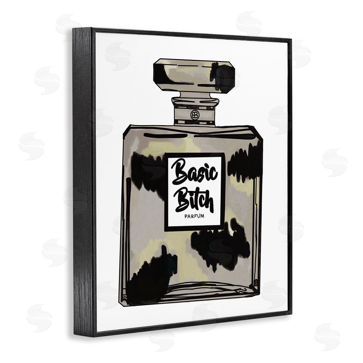 Amelia Noyes Basic Bi*** Perfume Bottle Chic Upscale Fashion  Black Framed Giclee Wall Art Print