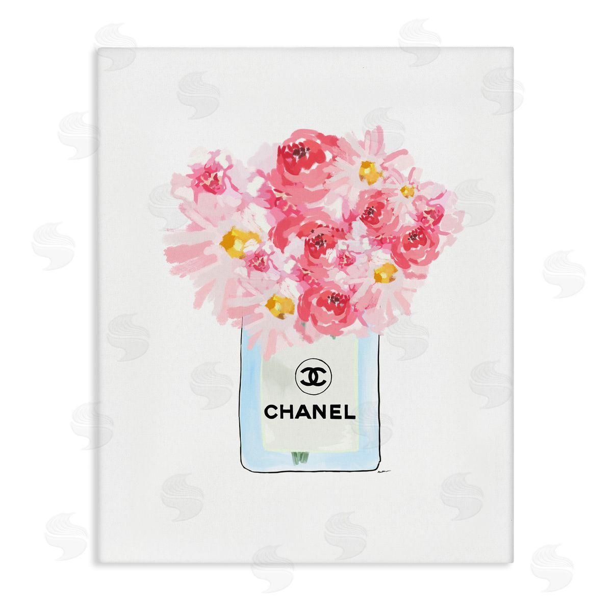 Amelia Noyes Mixed Pink Flower Bouquet Luxury Fashion Stretched Canvas Wall Art Print