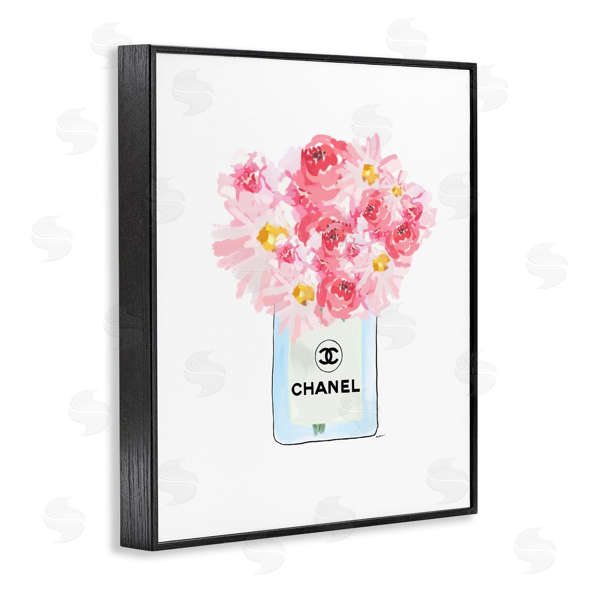 Amelia Noyes Mixed Pink Flower Bouquet Luxury Fashion Black Framed Giclee Wall Art Print