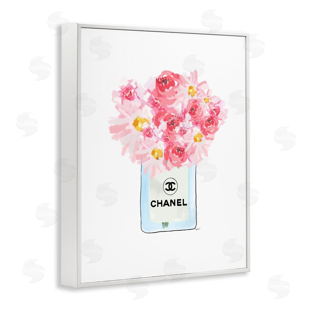 Amelia Noyes Mixed Pink Flower Bouquet Luxury Fashion White Framed Giclee Wall Art Print