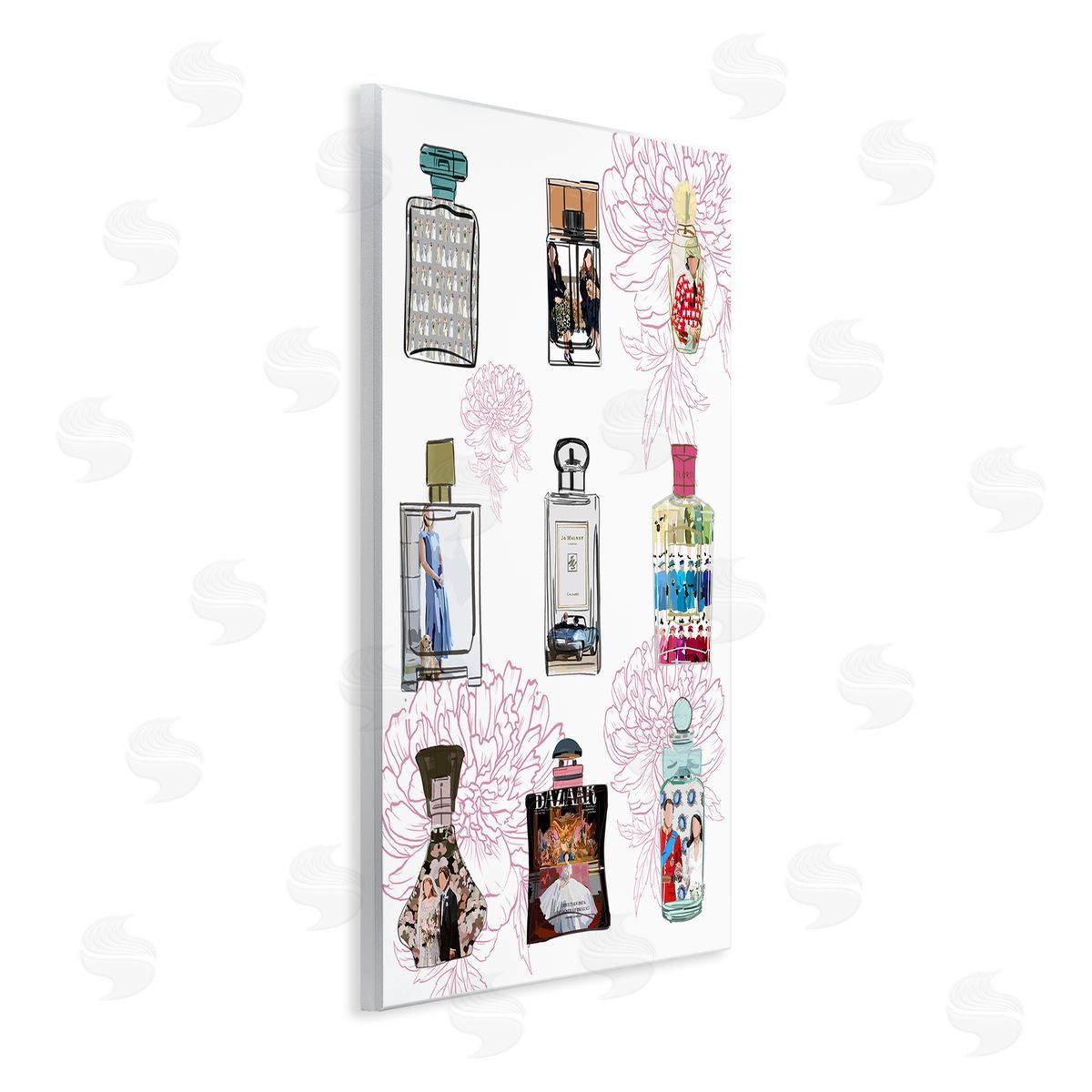 Amelia Noyes Polished Perfume Stylish Luxury Fashion Flower Pattern Wall Plaque Art Print