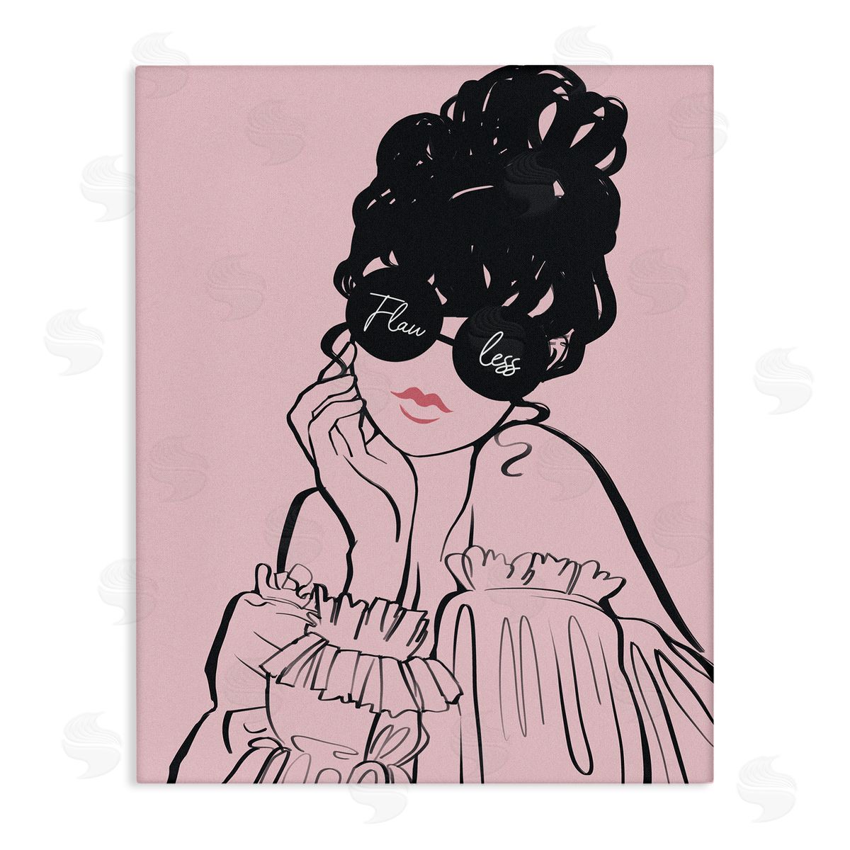 Ziwei Li Flawless Text Bold Pink Glam Fashion Woman Stretched Canvas Wall Art Print