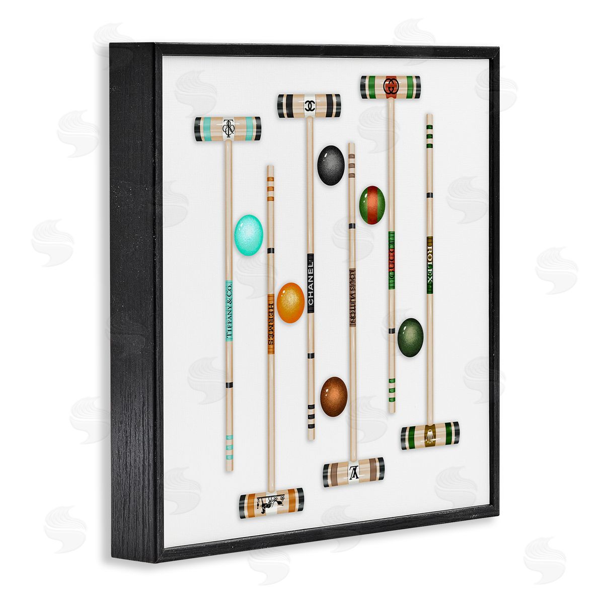 Ziwei Li Trendy Luxury Fashion Brand Croquet Game Mallets  Black Framed Glicee Wall Art Print