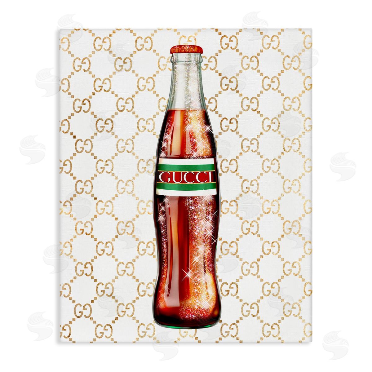 Ziwei Li Stylish Cola Bottle Kitchen Glam Fashion Pattern Stretched Canvas Wall Art Print