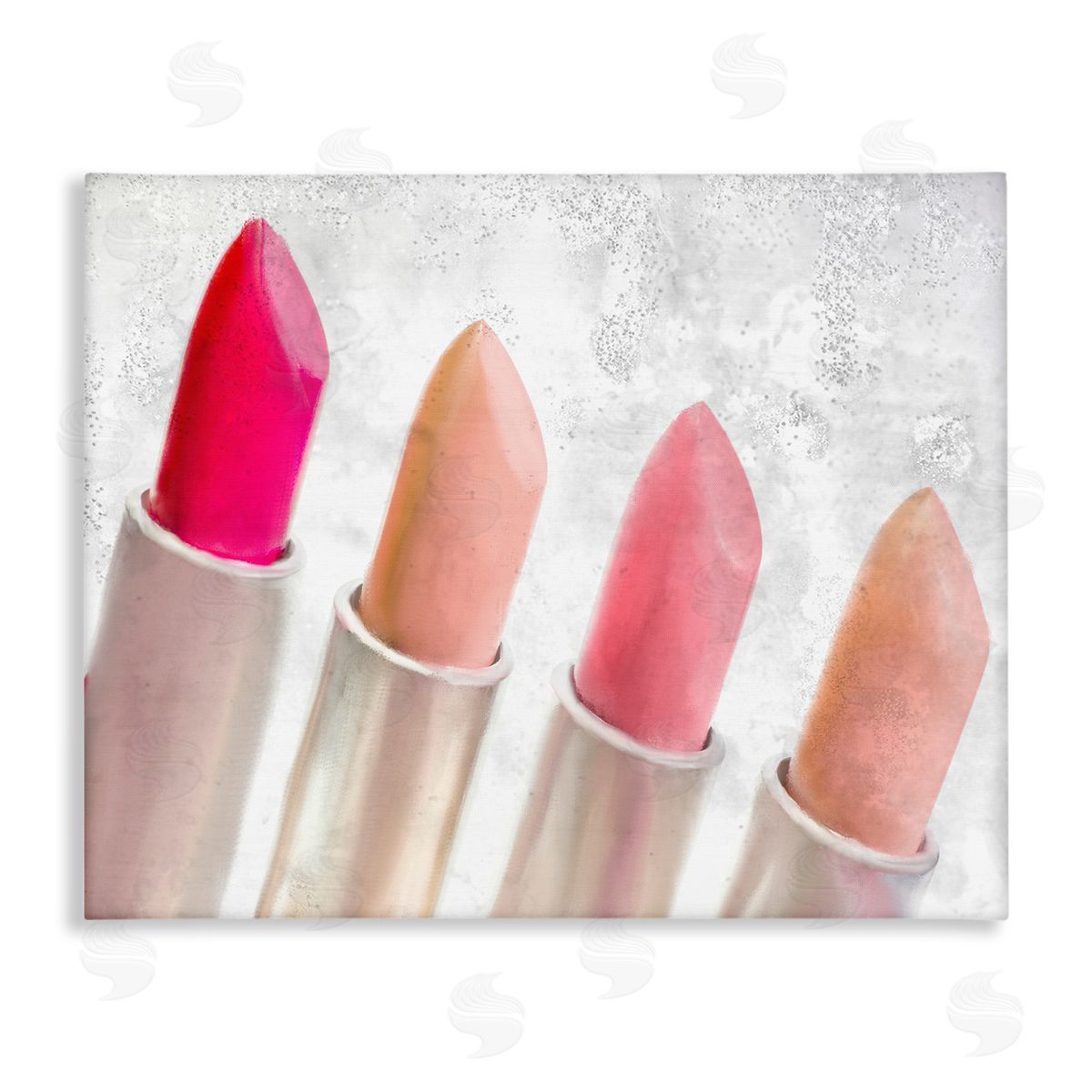 Kim Allen Stylish Lipstick Assortment Dazzling Glam Makeup Stretched Canvas Wall Art Print