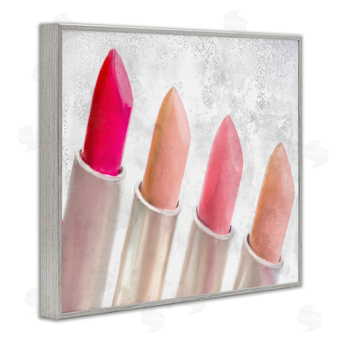 Kim Allen Stylish Lipstick Assortment Dazzling Glam Makeup Gray Framed Giclee Wall Art Print