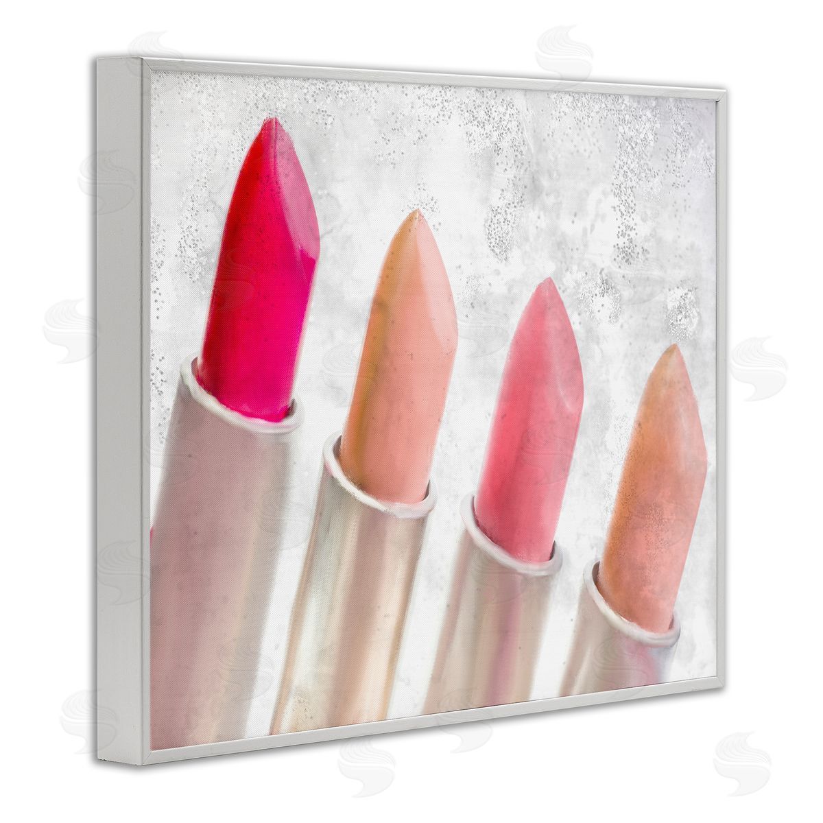 Kim Allen Stylish Lipstick Assortment Dazzling Glam Makeup White Framed Giclee Wall Art Print