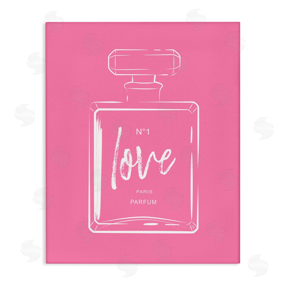 Martina Pavlova Casual Glam Perfume Bold Pink Love Calligraphy  Stretched Canvas Wall Art Print
