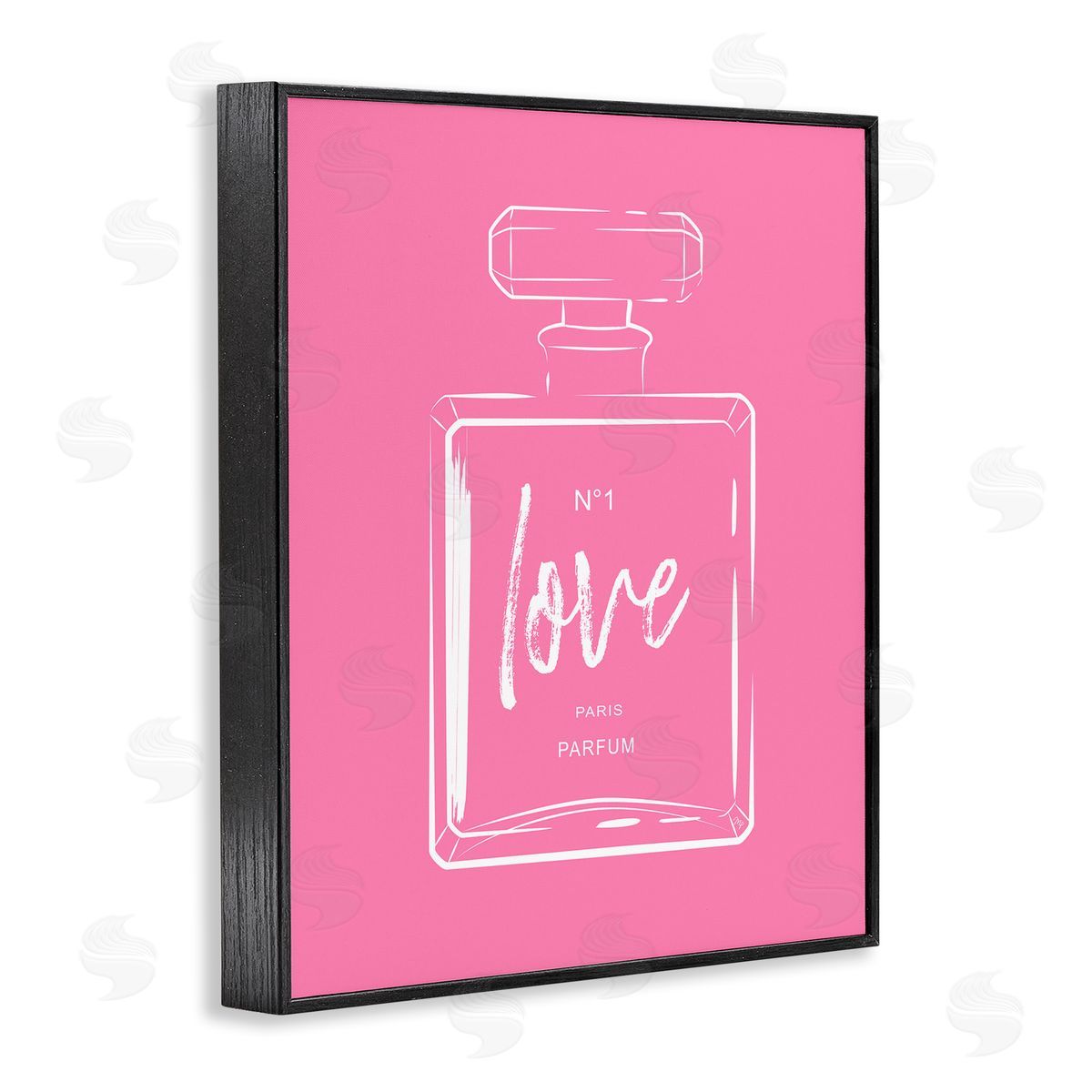 Martina Pavlova Casual Glam Perfume Bold Pink Love Calligraphy  Black Framed Giclee Wall Art Print