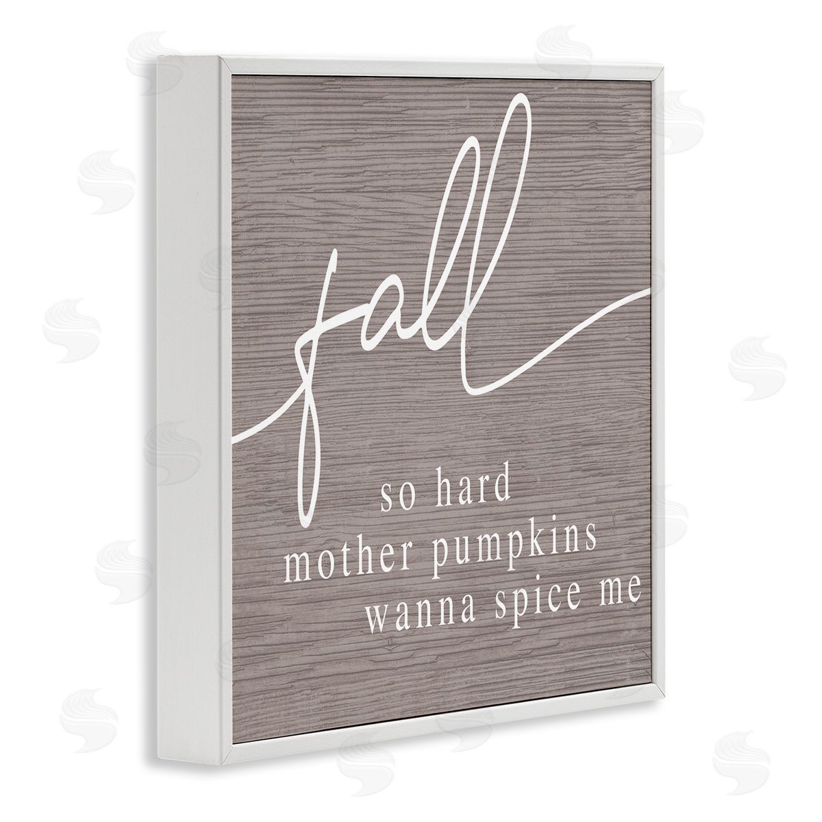 Stupell Studio Humorous Fall Phrase Rustic Pattern Autumn Typography  White Framed Glicee Wall Art Print