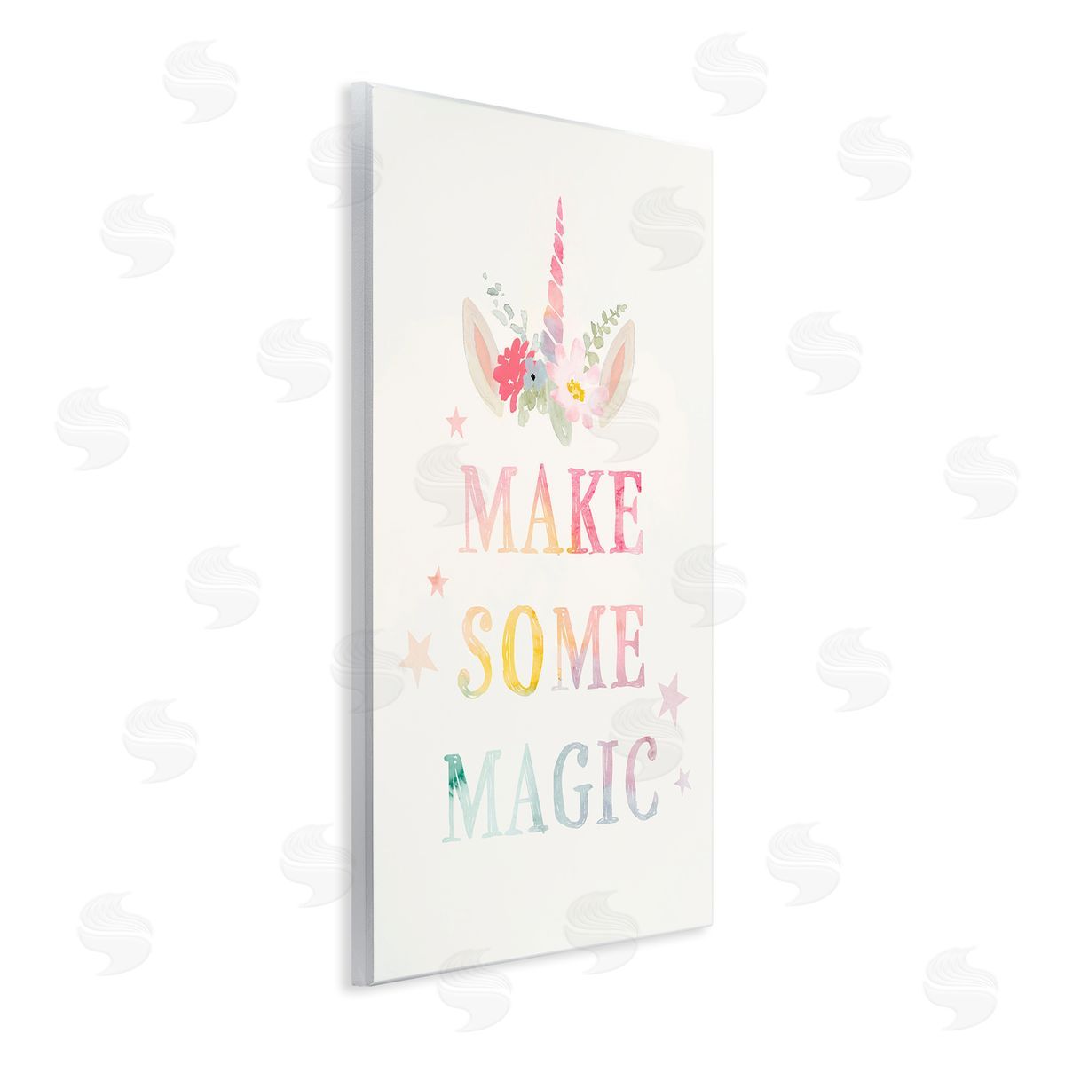 Victoria Barnes Make Some Magic Unicorn Horn Flower Blossoms Wall Plaque Art Print