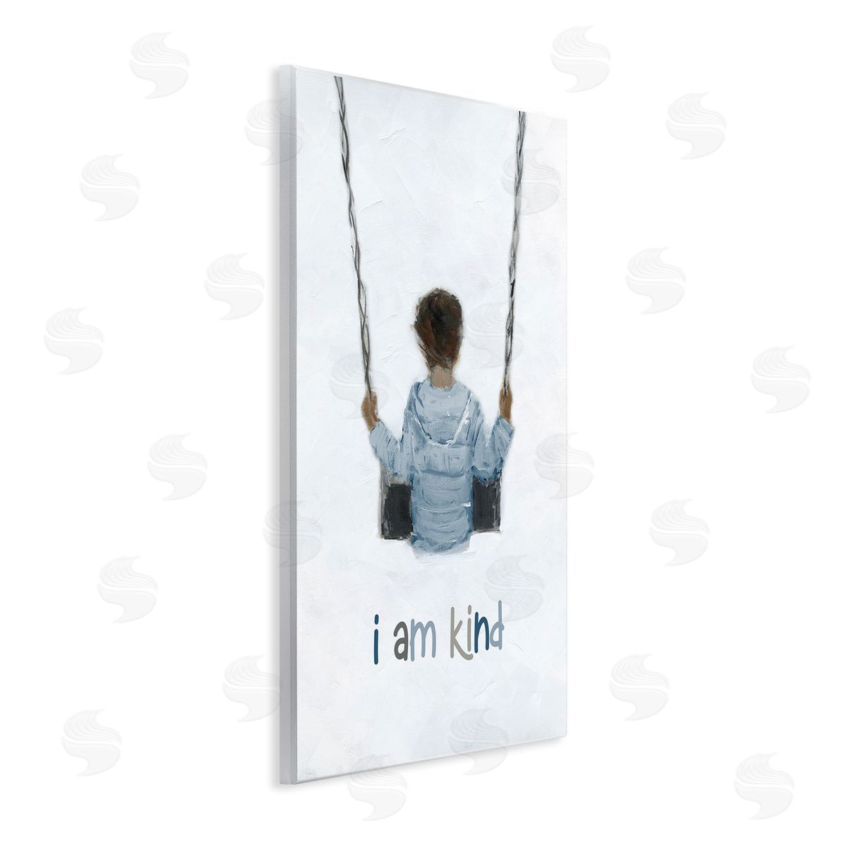Sally Swatland I am Kind Motivational Child Playing on Swing Wall Plaque Art Print