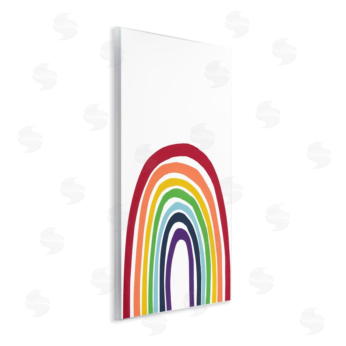 Bronwyn Baker Whimsical Asymmetrical Rainbow Stripes Modern Kids Wall Plaque Art Print