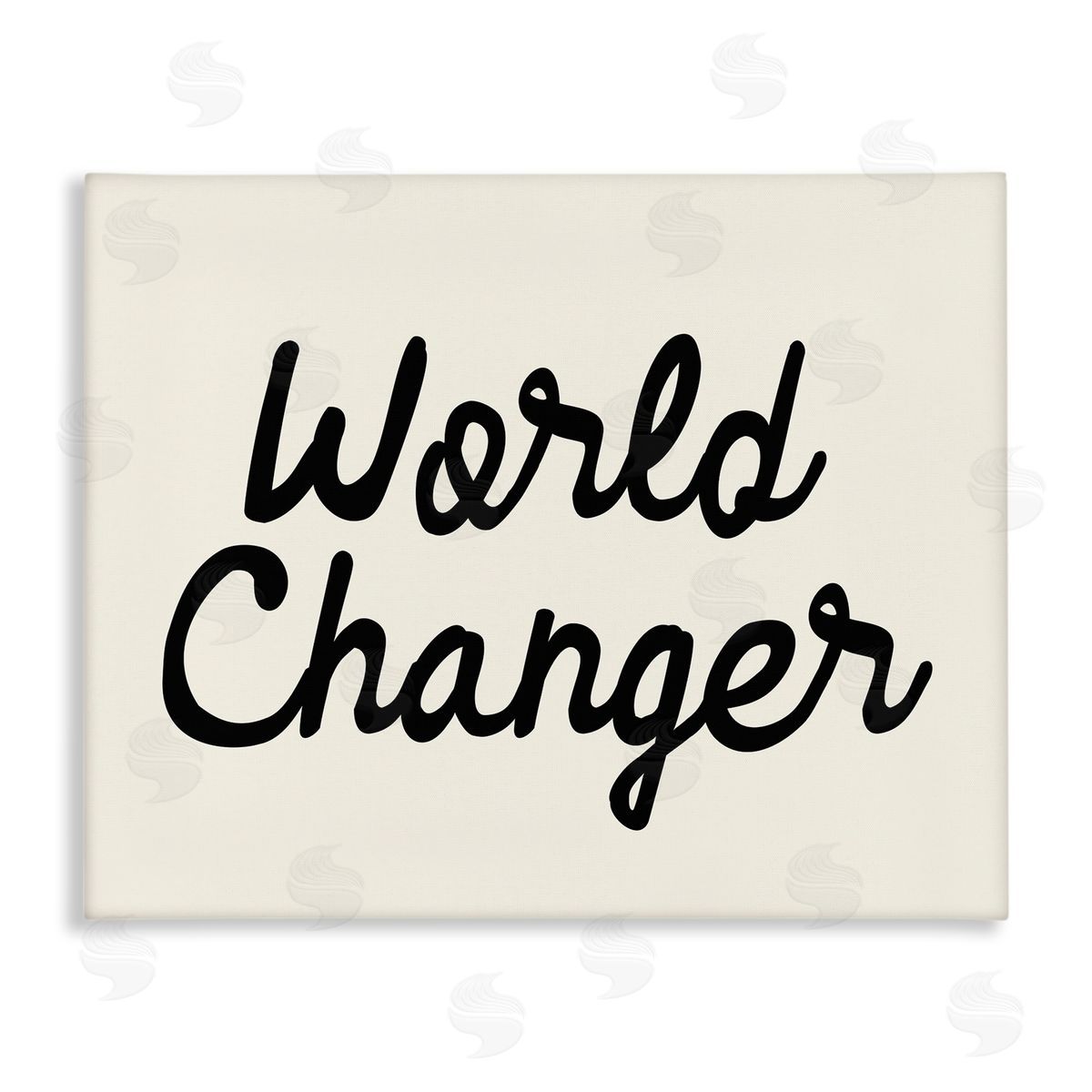 Stupell Studio World Changer Casual Cursive Calligraphy Words Sign  Stretched Canvas Wall Art Print