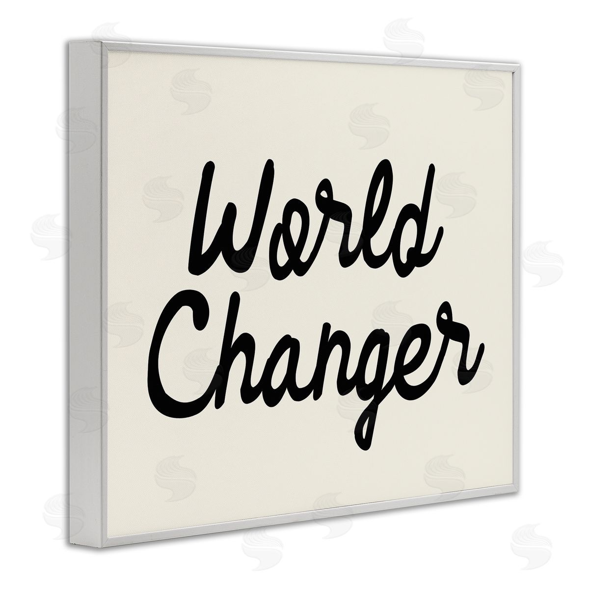 Stupell Studio World Changer Casual Cursive Calligraphy Words Sign  White Framed Giclee Wall Art Print