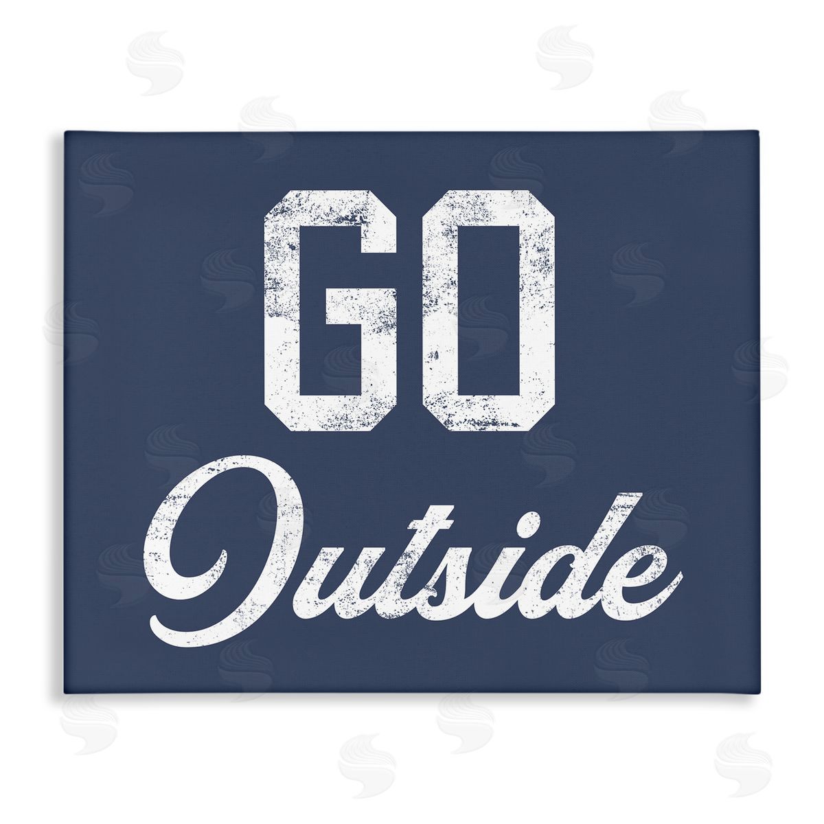 Stupell Studio Go Outside Kids Vintage Text Phrase Stretched Canvas Wall Art Print
