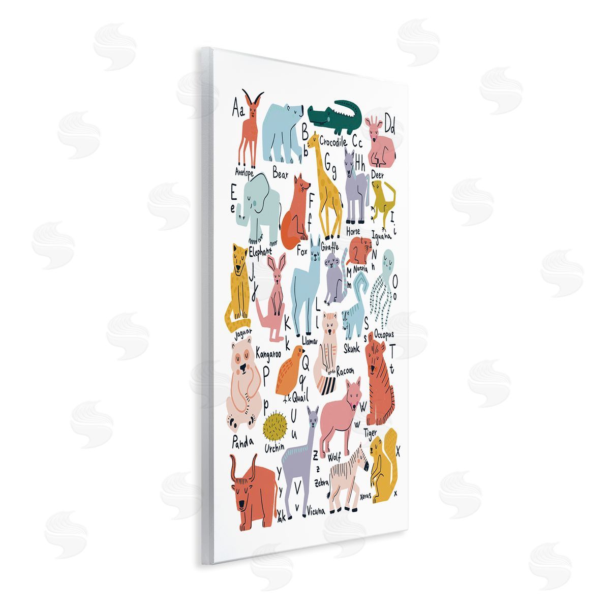 Dominika Godette Various Animal Alphabet Chart Educational Nature Wildlife Wall Plaque Art Print