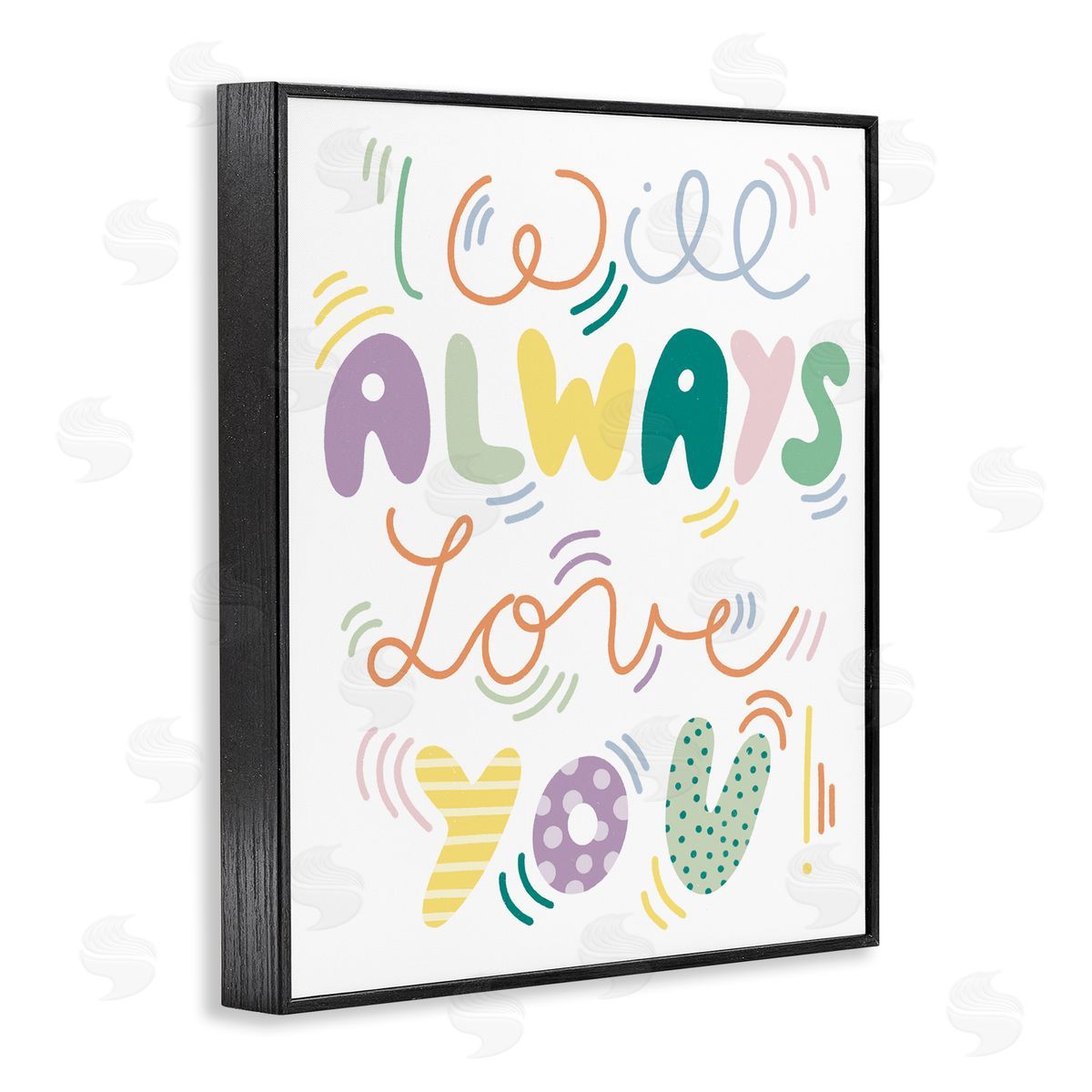 Dominika Godette Will Always Love You Eccentric Patterned Typography Black Framed Giclee Wall Art Print