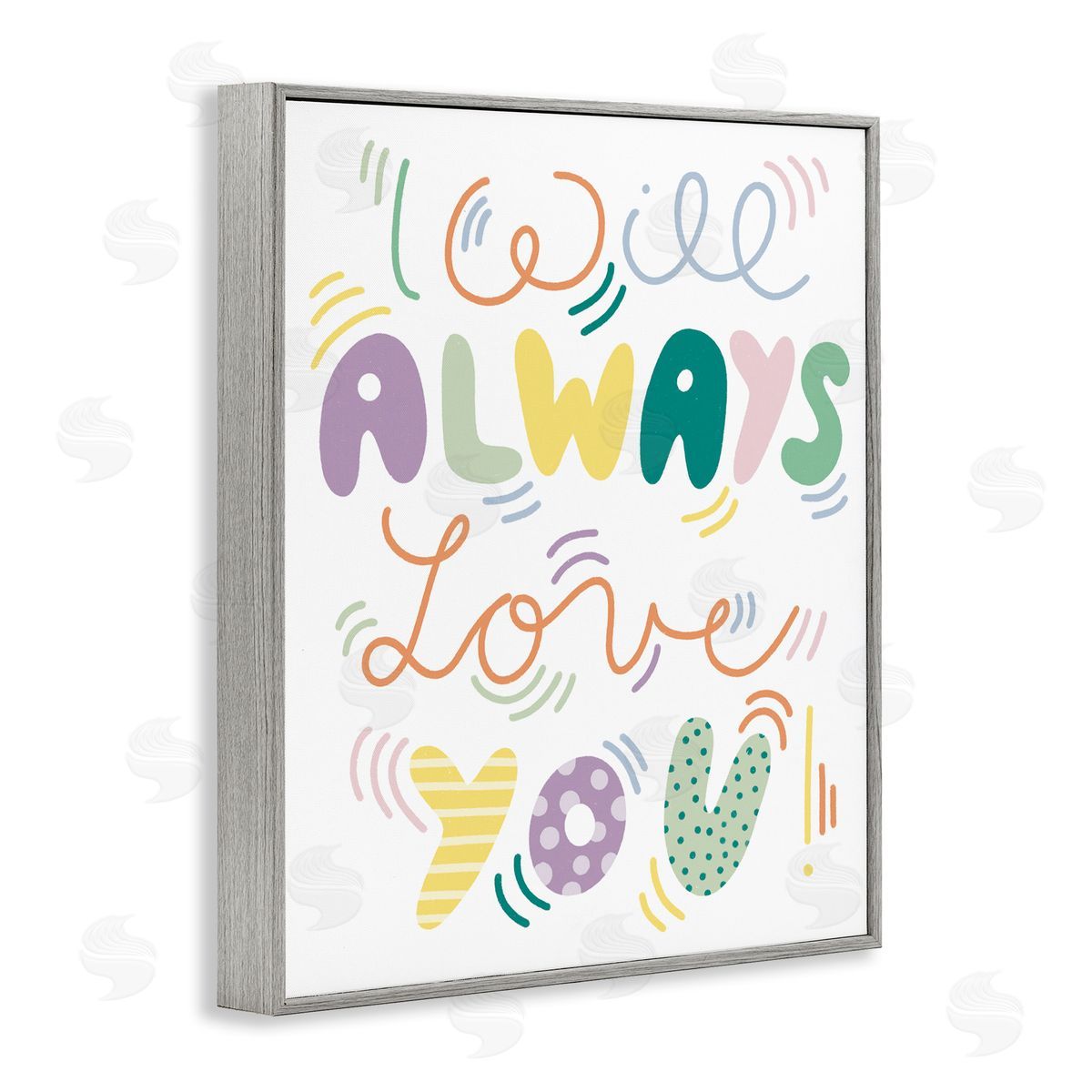 Dominika Godette Will Always Love You Eccentric Patterned Typography Gray Framed Giclee Wall Art Print
