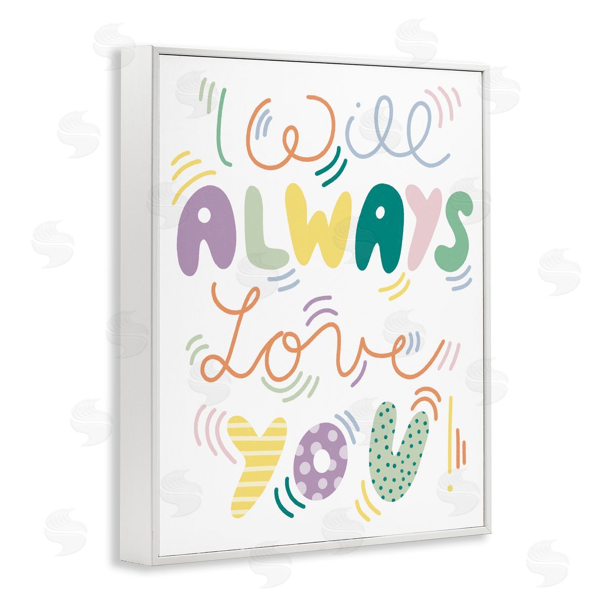 Dominika Godette Will Always Love You Eccentric Patterned Typography White Framed Giclee Wall Art Print