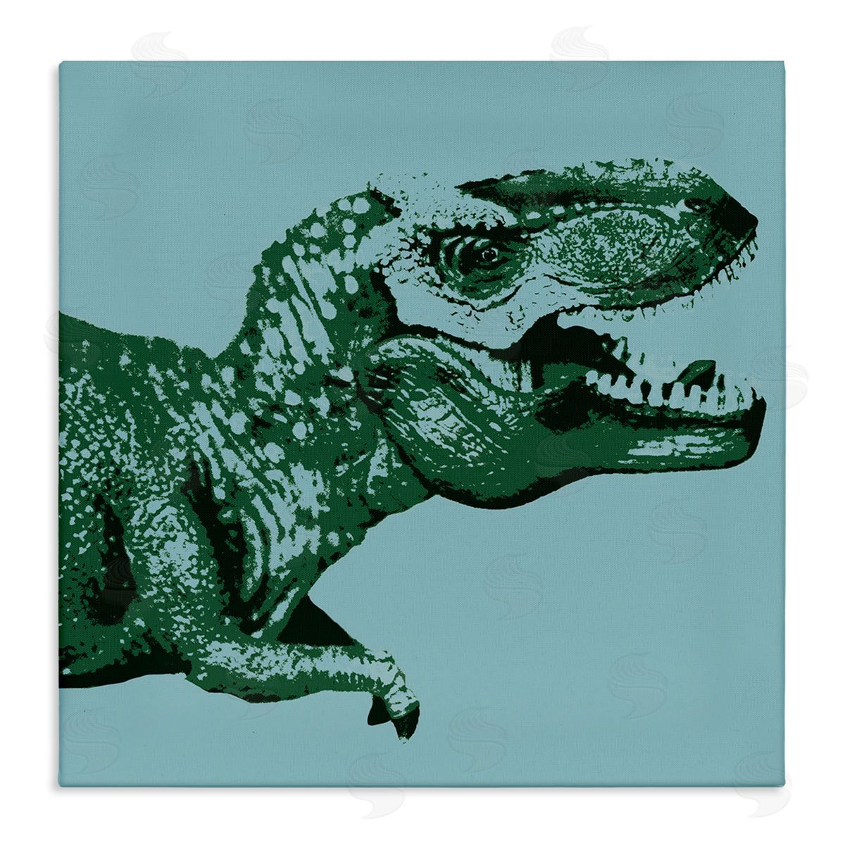Stupell Studio Pop Style T-Rex Dinosaur Kids Wildlife Design Stretched Canvas Wall Art Print