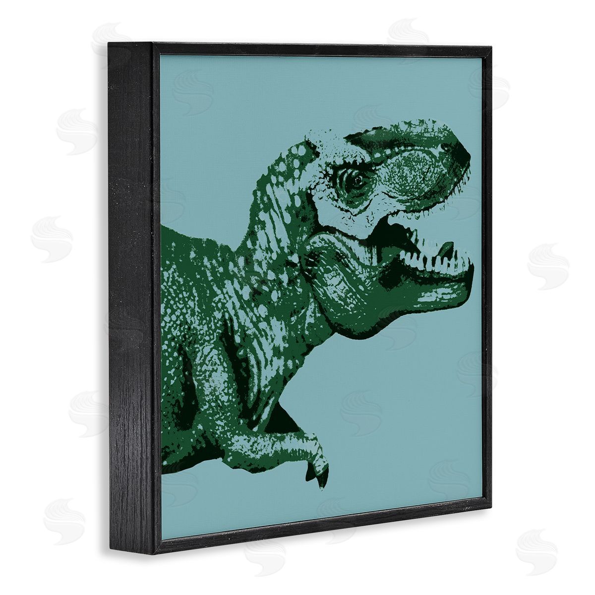 Stupell Studio Pop Style T-Rex Dinosaur Kids Wildlife Design Black Framed Glicee Wall Art Print