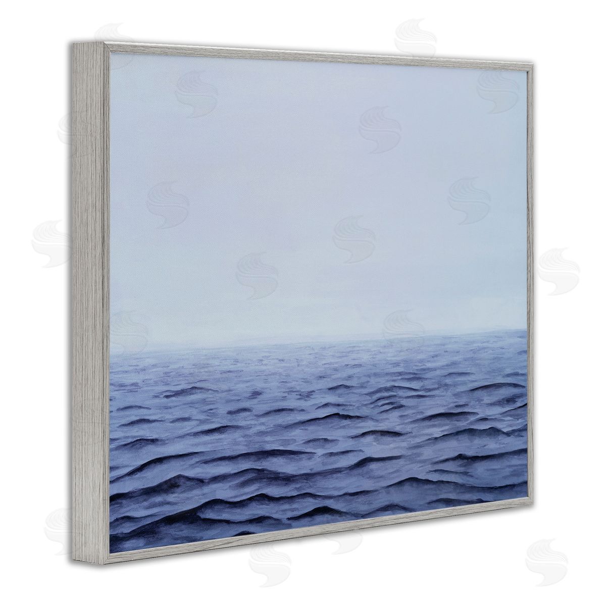 Michael Willett Vast Ocean Horizon Soothing Blue Water Waves  Gray Framed Giclee Wall Art Print