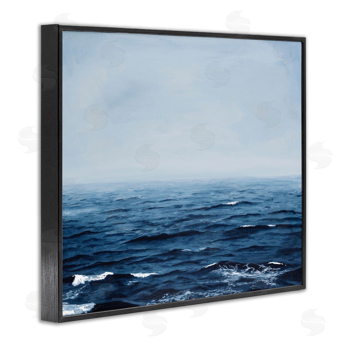 Michael Willett Choppy Ocean Water Waves Foggy Nautical Horizon  Black Framed Giclee Wall Art Print