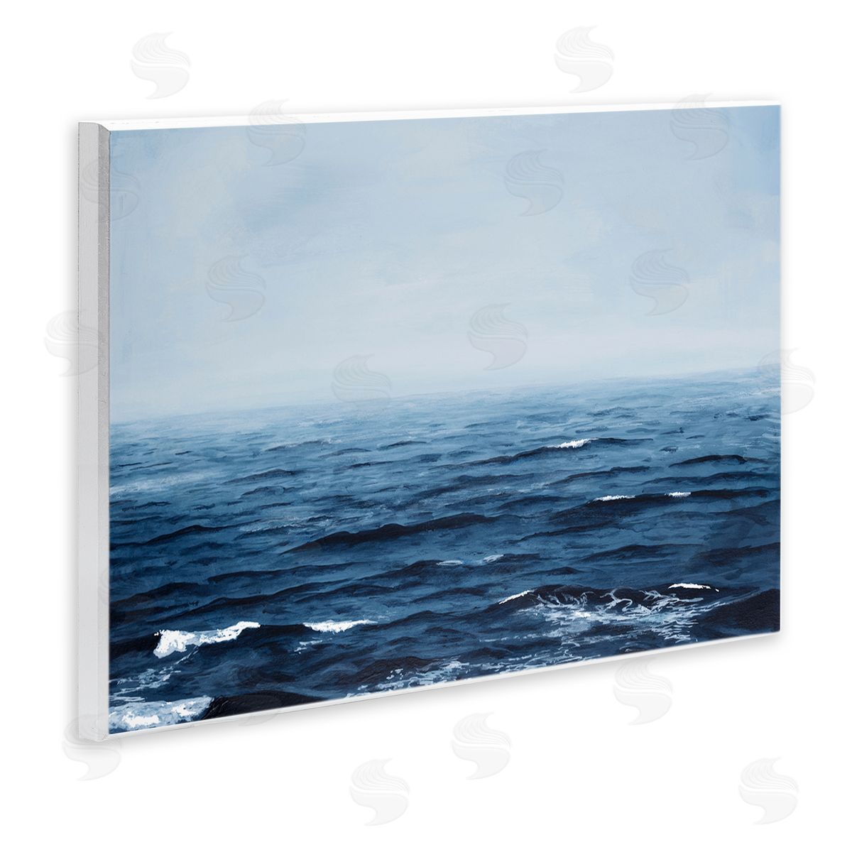 Michael Willett Choppy Ocean Water Waves Foggy Nautical Horizon  Wall Plaque Art Print