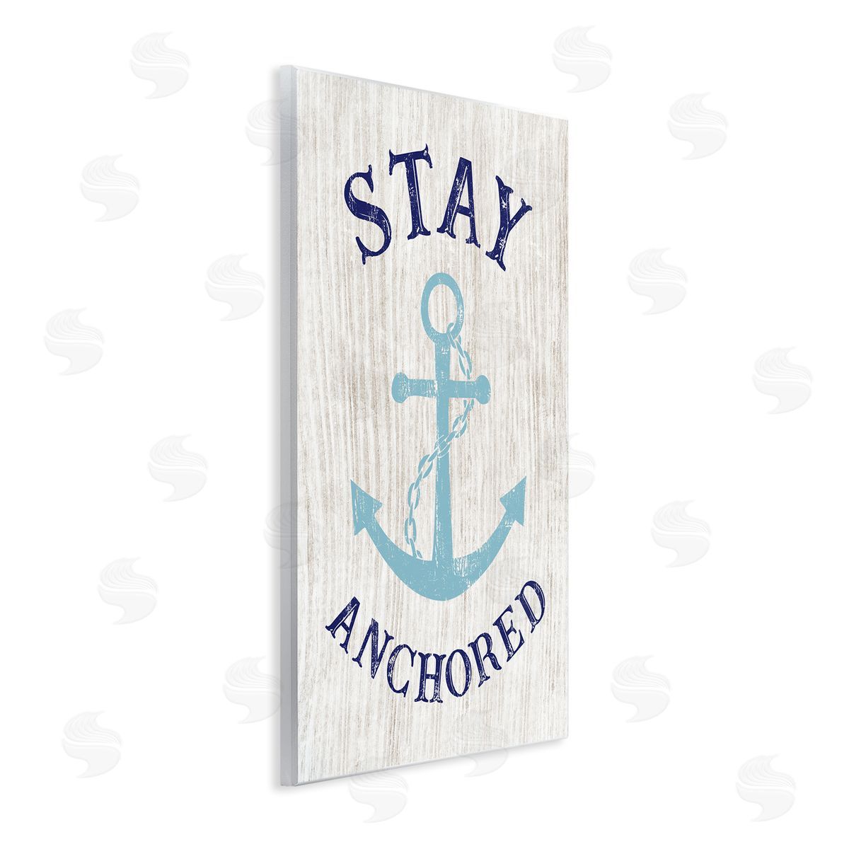 CADs Stay Anchored Rustic Nautical Beach Typography Wall Plaque Art Print