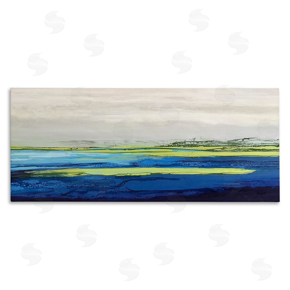 Stacy Gresell Abstract Ocean Surface Scene Bold Layered Hues 