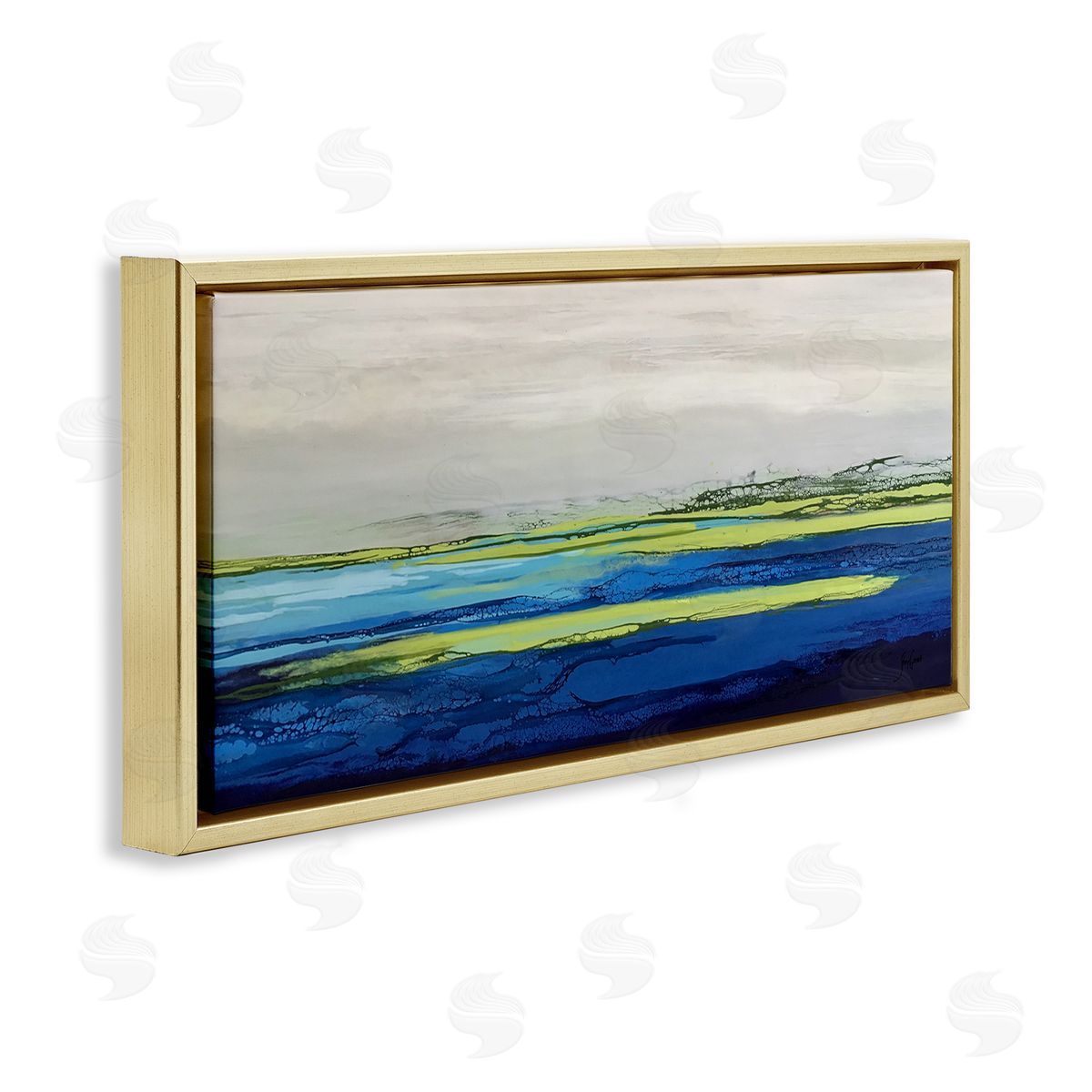 Stacy Gresell Abstract Ocean Surface Scene Bold Layered Hues 